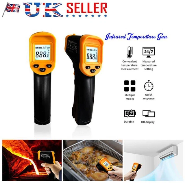 TEMPERATURE GUN DIGITAL IR Infrared Thermometer Thermal Heat Sensor Non