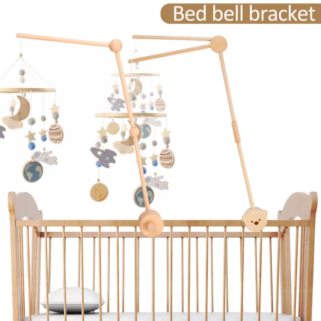 Baby Crib Mobile Arm Wooden Crib Mobile Holder Non-Slip Crib Mobile Bed for Kid-