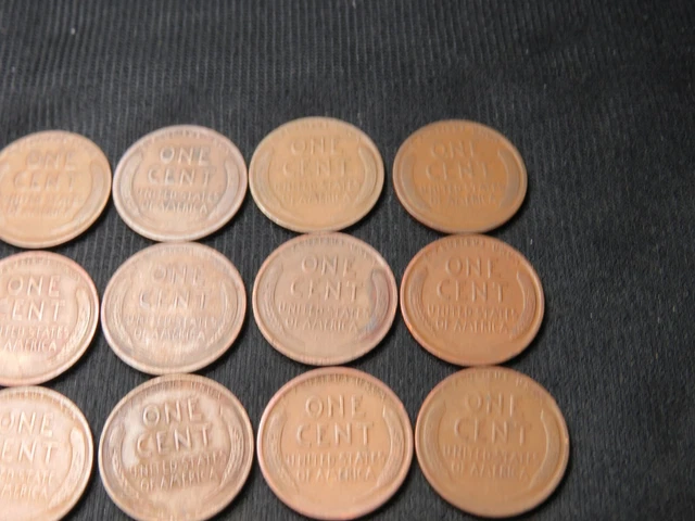 1909-1938 S  Lincoln Wheat Cent Penny roll lot 50 different coins old US Copper 11