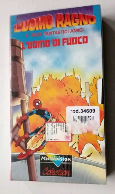 Videocassetta Vhs  L'uomo Ragno -L'uomo Di Fuoco  Marvel Supereroi