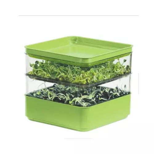 Gardens Alive Seed Sprouter Kit, 2 Stackable Seedling Starter Trays with Lid