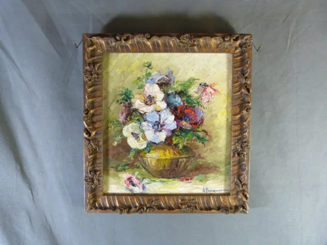 Alphonsine BOUQUET (XIXe-XXe) Huile sur panneau, Bouquet de fleurs 1944
