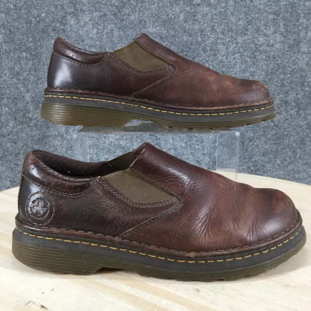 Dr Doc Martens Shoes Mens 8 Womens 9 Orson Slip On Loafers AW004 Brown Leather