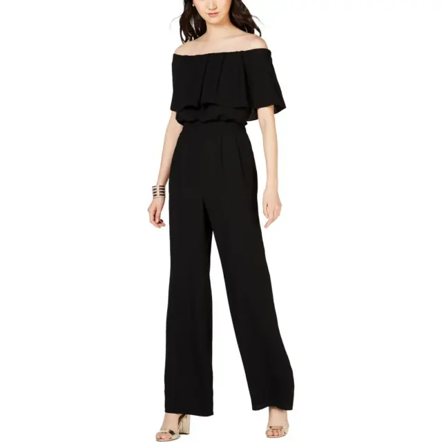 Vince Camuto Womens Black Off-The-Shoulder Popover Jumpsuit 12 BHFO 5779