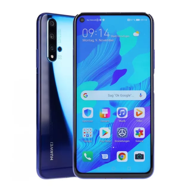 Huawei Nova 5T Dual-SIM 128GB Crush Blue Smartphone geprüfte Gebrauchtware