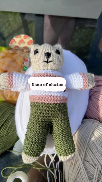 hand knitted teddy bear