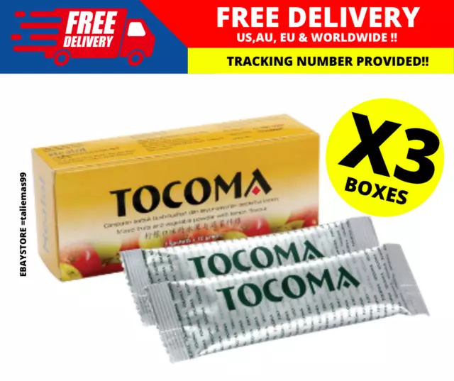 3 Boxes Tocoma Fruits & Vege Powder (7s) Detox Colon Cleansing For Healthy Colon