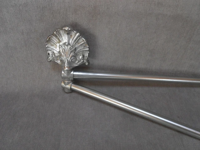 French Vintage chrome STYLISH Towel Rack w/ 2 arms