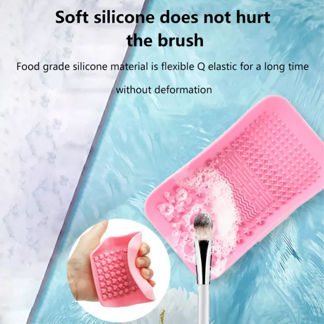 Women Girls Foundation Rectangular Silicone Tools Makeup Brush Cleaner Mat