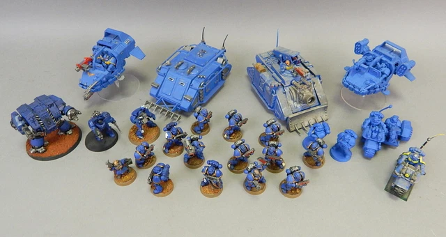 WARHAMMER 40K SPACE Marine Army Unit Painted Gunship Rhino Tank ...