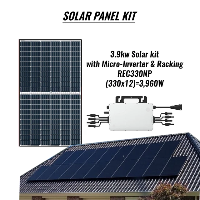 3.9KW AC/DC Smart Module-Grid-Tie DIY Solar Panel Kit+Micro-Inverter & Racking