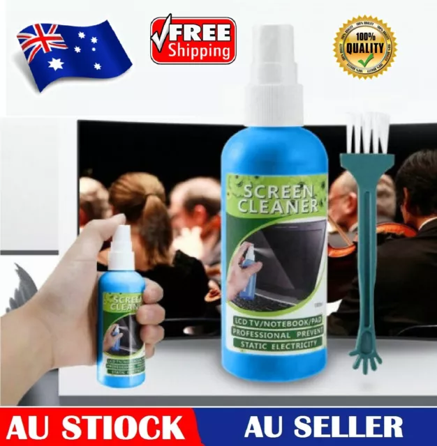 Laptop Cleaning Kit Monitor TV PC LED LCD Screen Cleaner With Cloth And Brush AU