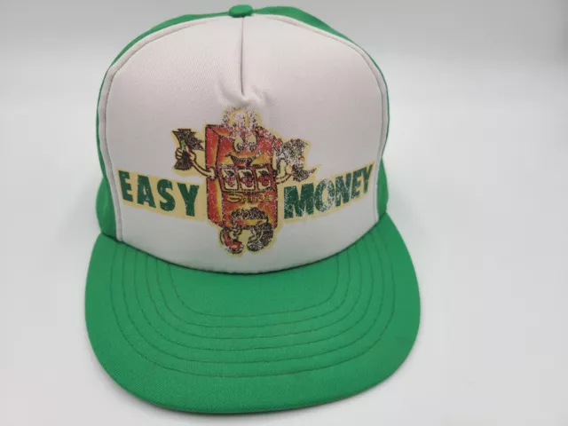 Vintage Sands Casino Easy Money Snapback Hat Cap Las Vegas Hotel Men White Green