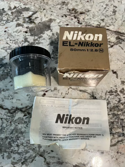 Nikon EL-NIKKOR 50mm f/2.8 Enlarging Lens with Box