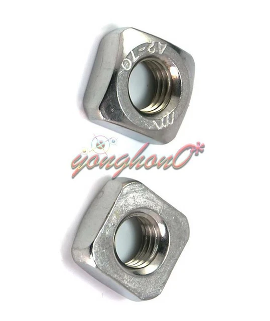 Metric Thread 304 Stainless Steel Square Nut Fastener Nut Screw Nut M3 To M6