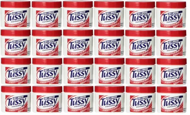 Crème déodorante Tussy originale, épices fraîches - 1,70 oz (paquet de 24)