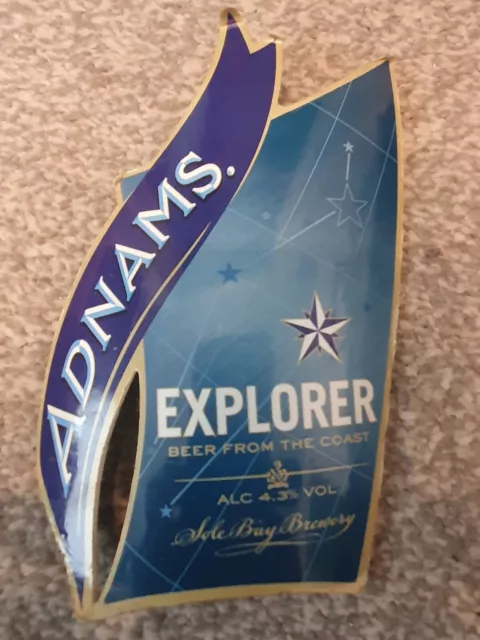 1 ADNAMS brewery EXPLORER cask real ale Suffolk Pump Clip Used