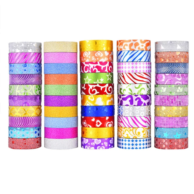 Juego de 50 rollos de cinta de enmascarar Washi exquisita cinta de papel hágalo usted mismo cinta decorativa artesanal