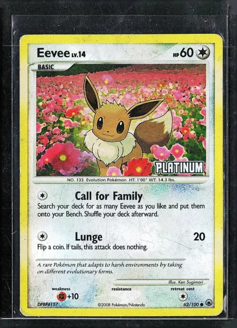 Pokemon Eevee Platinum Reverse Holo 62/100 Burger King Values - MAVIN