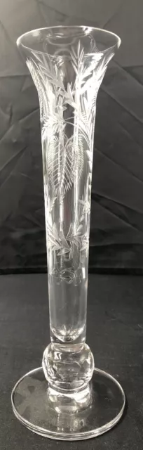 Gorgeous Tiffin Glass - Parkwood Etch/Cut, Footed Flower Vase
