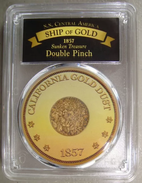 1857 S.S. Central America Shipwreck Double Pinch of California Gold Dust PCGS