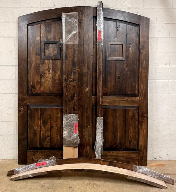 Rustic reclaimed lumber arched door solid wood or choose alder mahogany oak