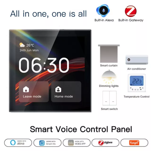 4 Inch Tuya Wifi Smart Home Central Control Touch Panel Built-in ZigBee Gateway