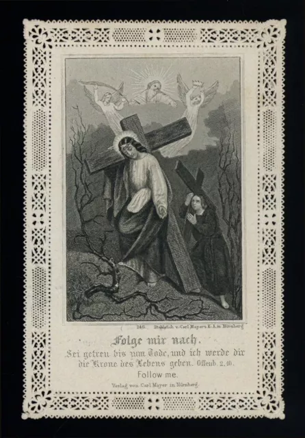 santino merlettato-holy card-canivet PORTA LA TUA CROCE