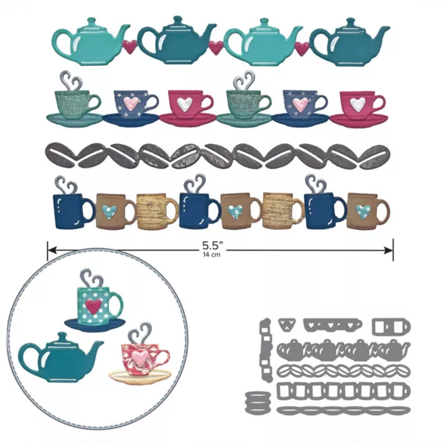 Pop up Heart Coffee Tea Cup Metal Cutting Dies DIY Scrapbooking Paper Card Craft