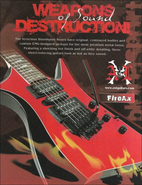 AXL USA Bloodsport Series FireAx electric guitar 2007 advertisement 8 x 11 ad