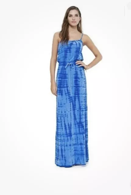 Juicy Couture Dress Women’s Large Hilt Tie Dye Degrade Blue Maxi Full Length