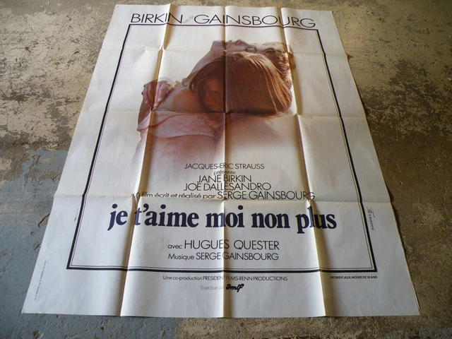 JE T AIME moi non plus serge gainsbourg jane birkin affiche cinema 120 ...