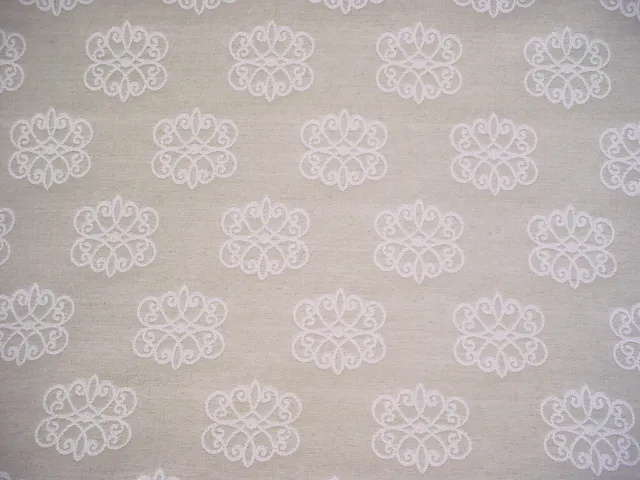 10-7/8Y Lee Jofa Kravet Linen Beige Celtic Scroll Damask Upholstery Fabric 2