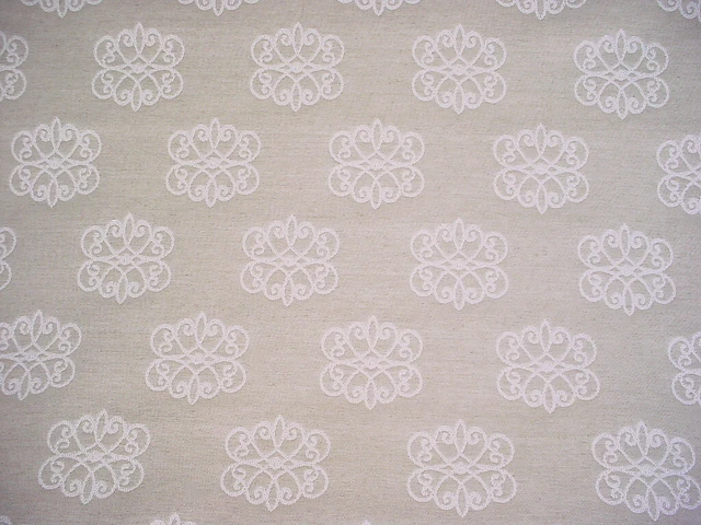10-7/8Y Lee Jofa Kravet Linen Beige Celtic Scroll Damask Upholstery Fabric 2
