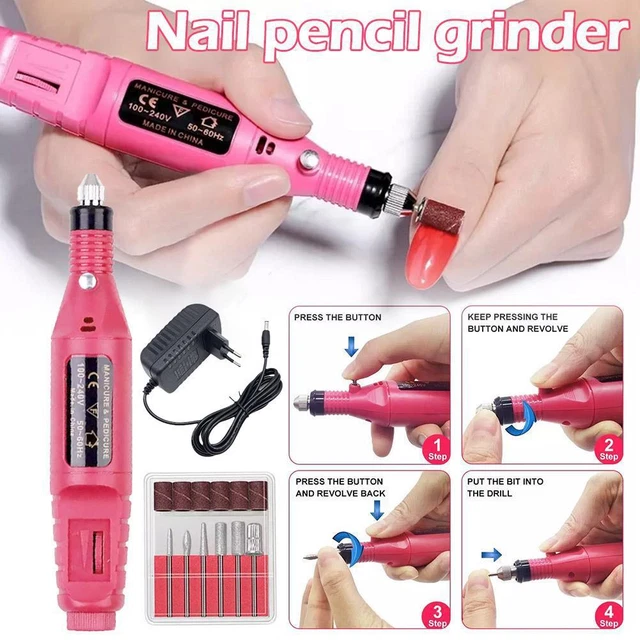 Set trapano elettrico portatile rosso rosa levigatrice penna lucidatura macchina acrilico D0Q