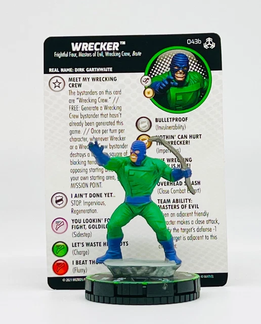 Marvel Heroclix Avengers War of the Realms Set Wrecker #043b Prime w/ Card