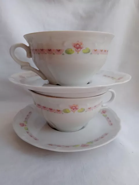Paire De Tasses Dejeuner Ou Chocolat Porcelaine Philippe Deshoulieres Chauvigny