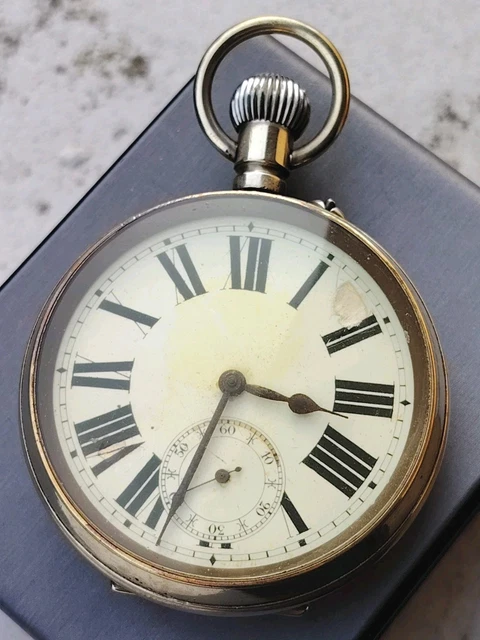 Montre De Poche Moeris Milan 1906 - Argent, Mouvement Mécanique - Fonctionne, Incomplète - État Excellent