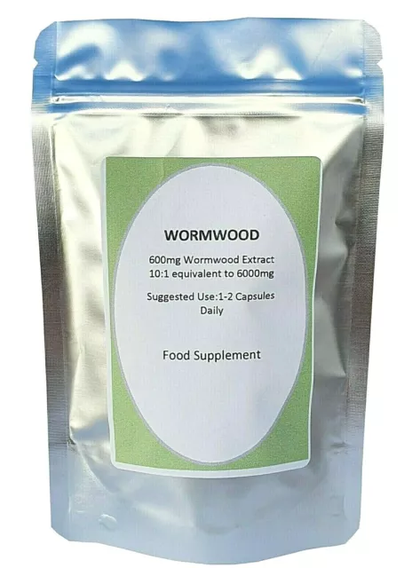 Wormwood 6000mg Capsules High Strength Parasite Cleanse Detox Vegan