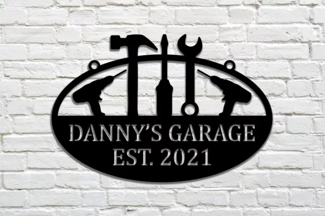 PERSONALIZED Garage Metal Sign Father's Day Gift Custom Hanging Steel Sigs Gifts