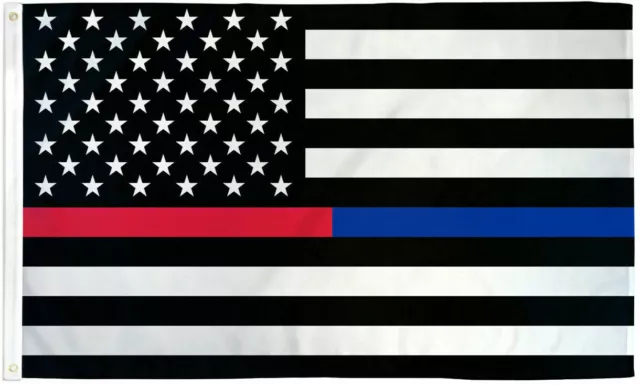 Police Fire Dept Flag USA US Thin Blue Red Line 3 feet by 5 feet