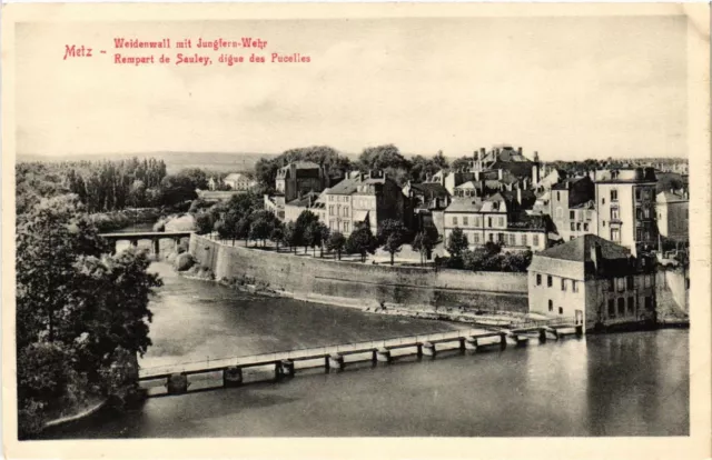 CPA AK METZ willow wall with maiden wihr - rampart de Sauley digue (454994)
