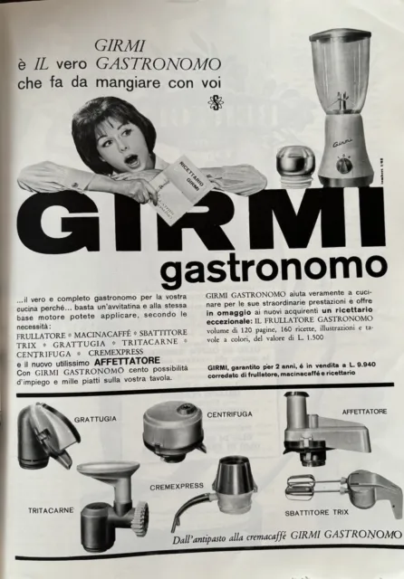 Girmi Gastronomo Frullatore pubblicità La Cucina Italiana Gennaio 1963