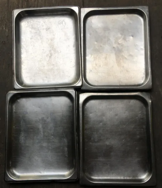 LOT 4 Half Size 1'' Deep Stainless Steel Steam Table Pans 1/2