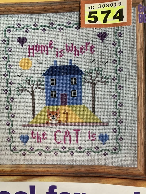Cool For Cats Home Is Where The Cat Is Sampler Cross stitch Design chart