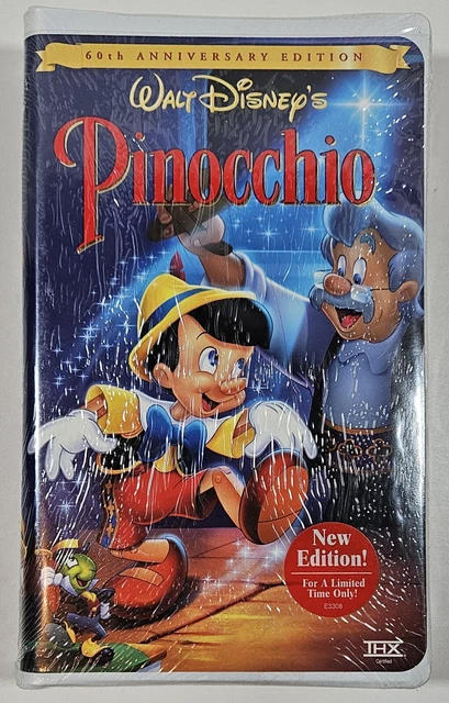 NEW WALT DISNEY'S Pinocchio 60th Anniversary Edition VHS Cassette Tape ...