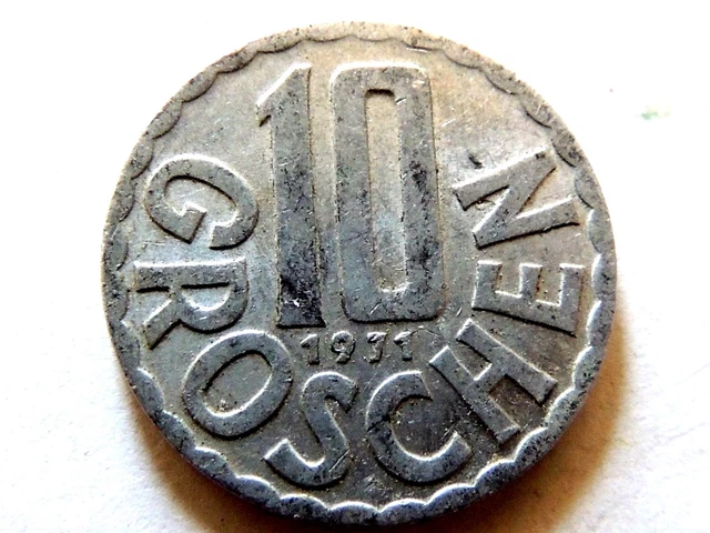 1971 Austrian Ten (10) Groschen Coin