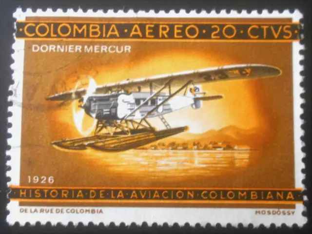 Colombia - Colombie - 1966 Air Mail 20 ¢ Dornier Mercur aircraft used (369) -