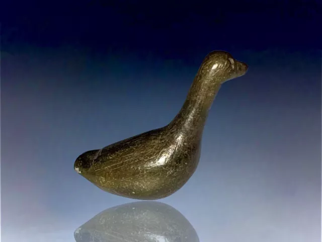 19th Century Inupiat Inuit Carved Stone Hunting Loon Effigy / Fetish