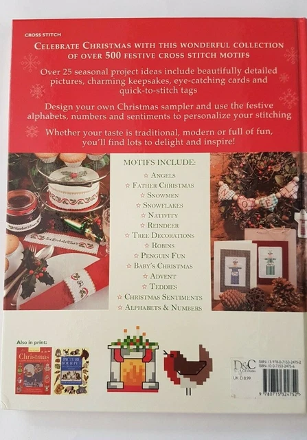 Cross stitch book Countdown to Christmas 500 designs signed by Clare Crompton 2